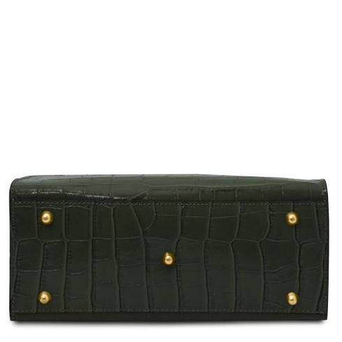Croque - Croc print leather handbag